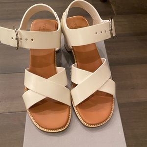 Everlane Italian Leather Buckle Heel Size 5.5 White